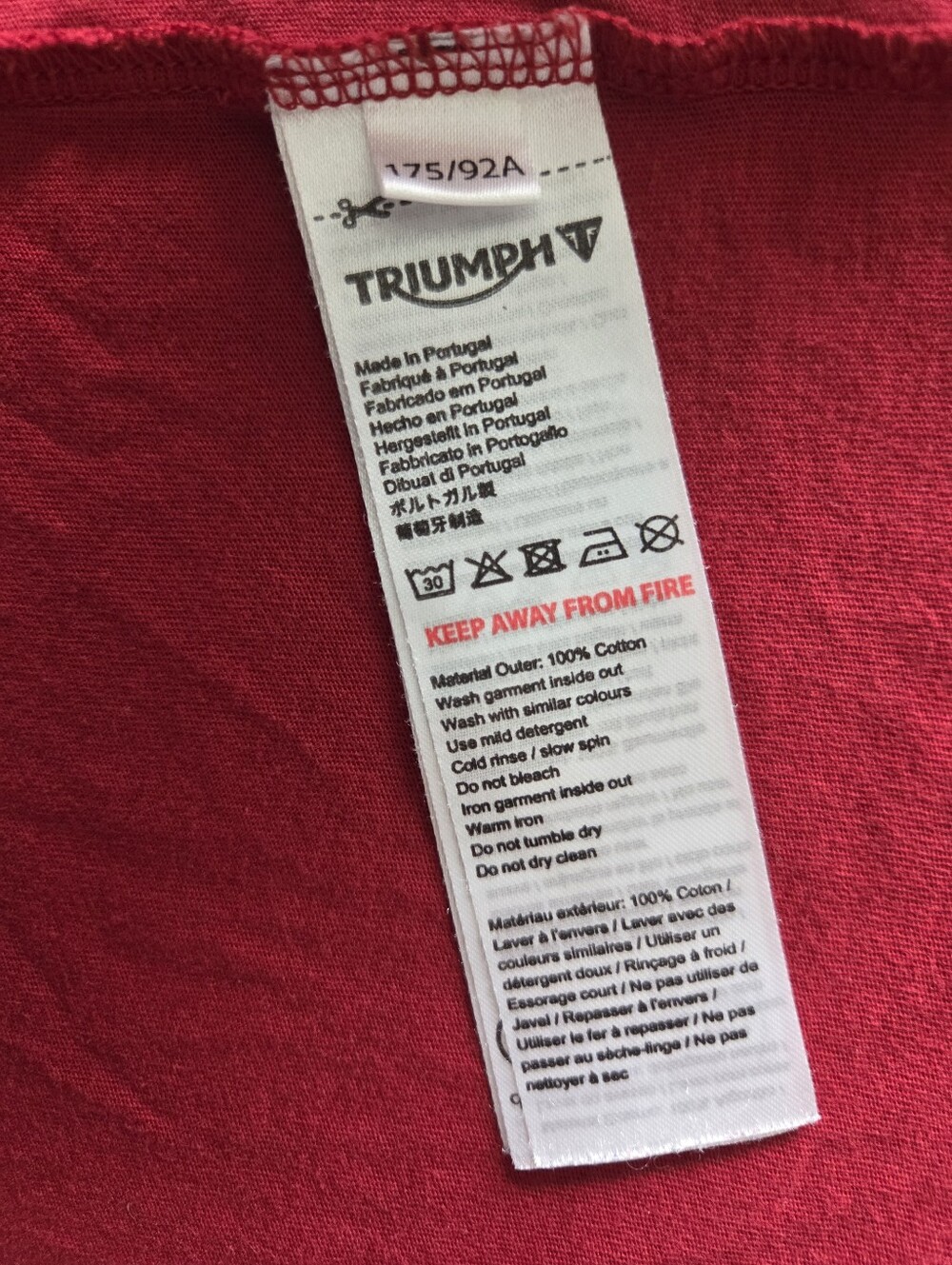Triumph Motocycles Red Logo Graphic T Shirt Mens Size Large - Picture 7 of 7